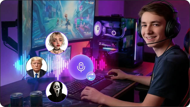 Low latency voice changing interface preview